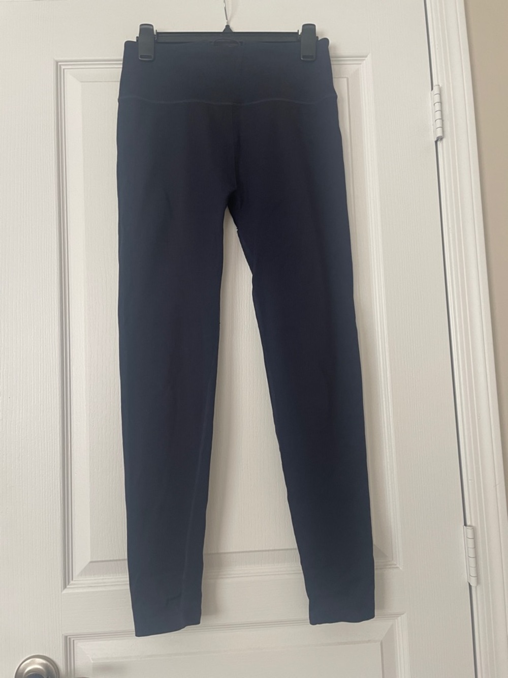 Navy High-Waist Active Ribbed Leggings